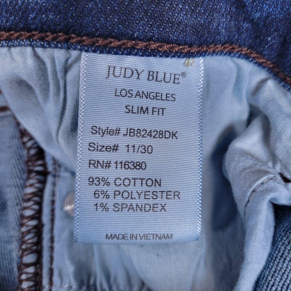 Judy Blue Women's Slim Fit Distressed Dark Blue Denim Jeans Size 11/30 - Picture 6 of 10